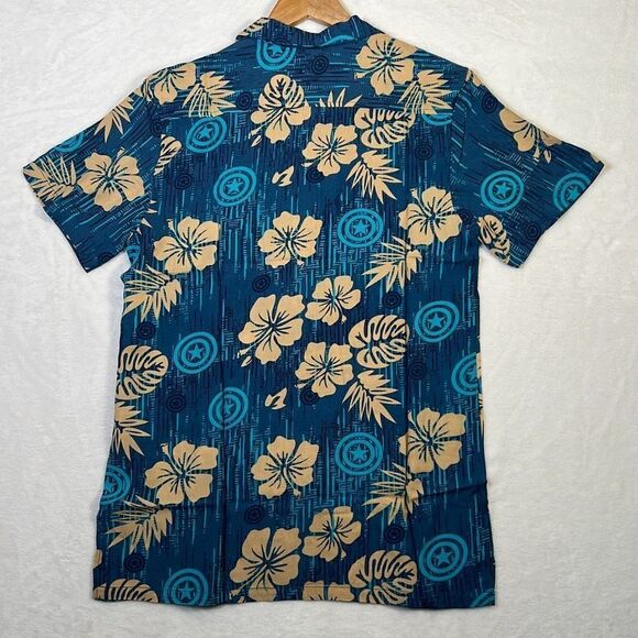 Marvel Captain America Hawaiian Shirt Mens Button-Up Casual Men -Small-NWT - Picture 6 of 6